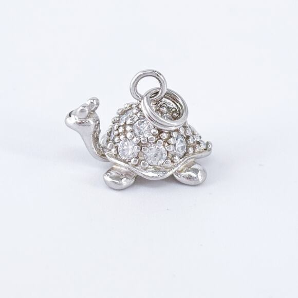 Vintage Sterling Silver 925 Turtle Pendant Charm | Dainty Animal Jewelry - Picture 4 of 10